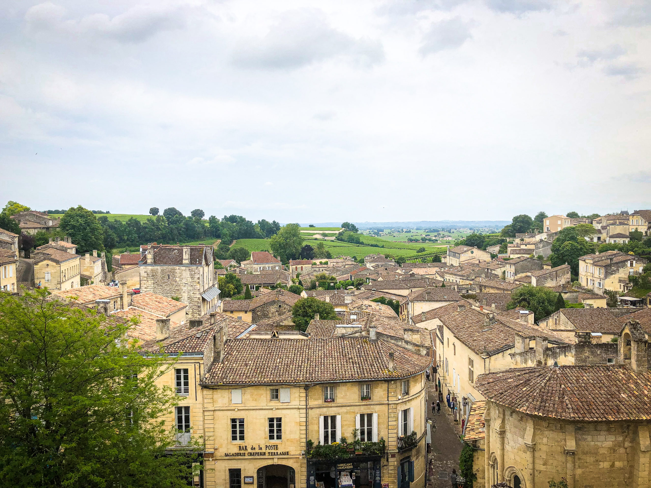 View of the village of Saint-Emilion near Bordeaux