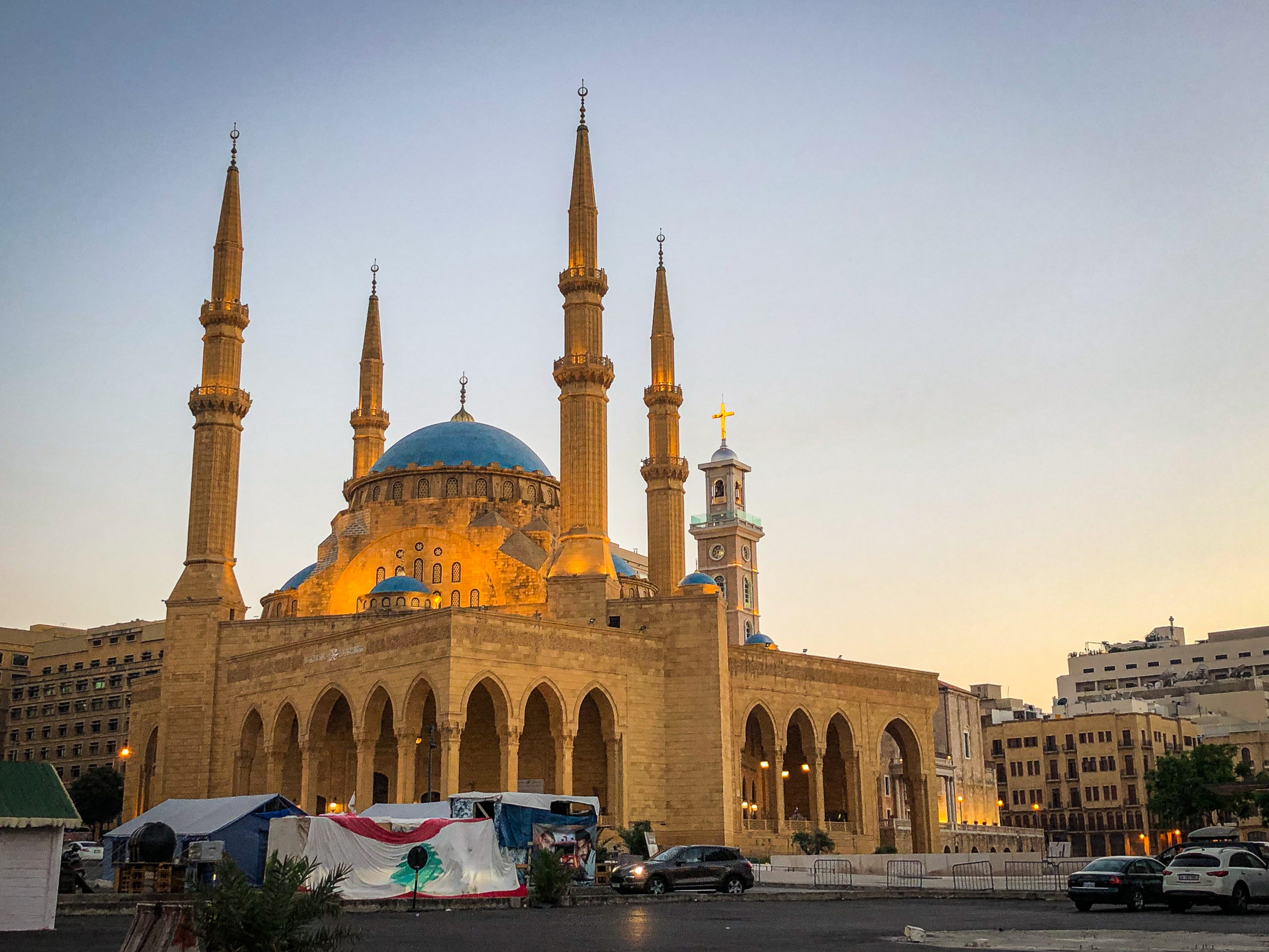 Mosque and a church in Downtown Beirut in Lebanon