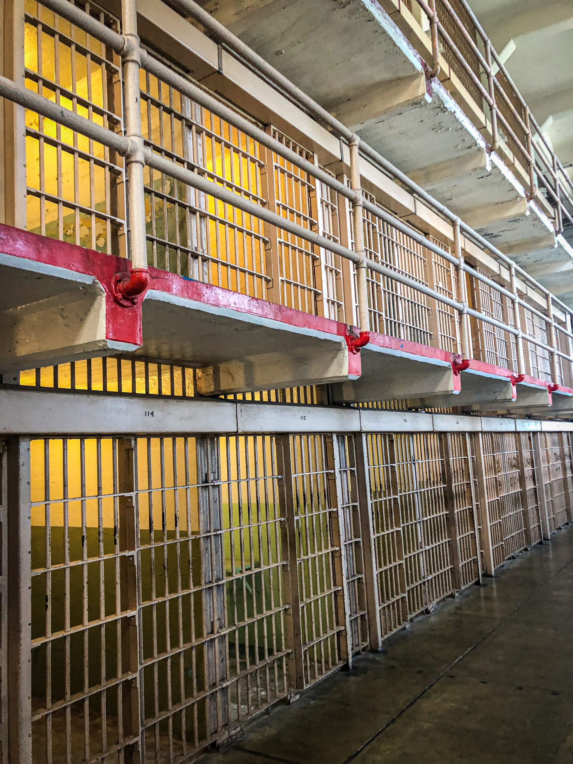 Cells in Alcatraz prison in San Francisco
