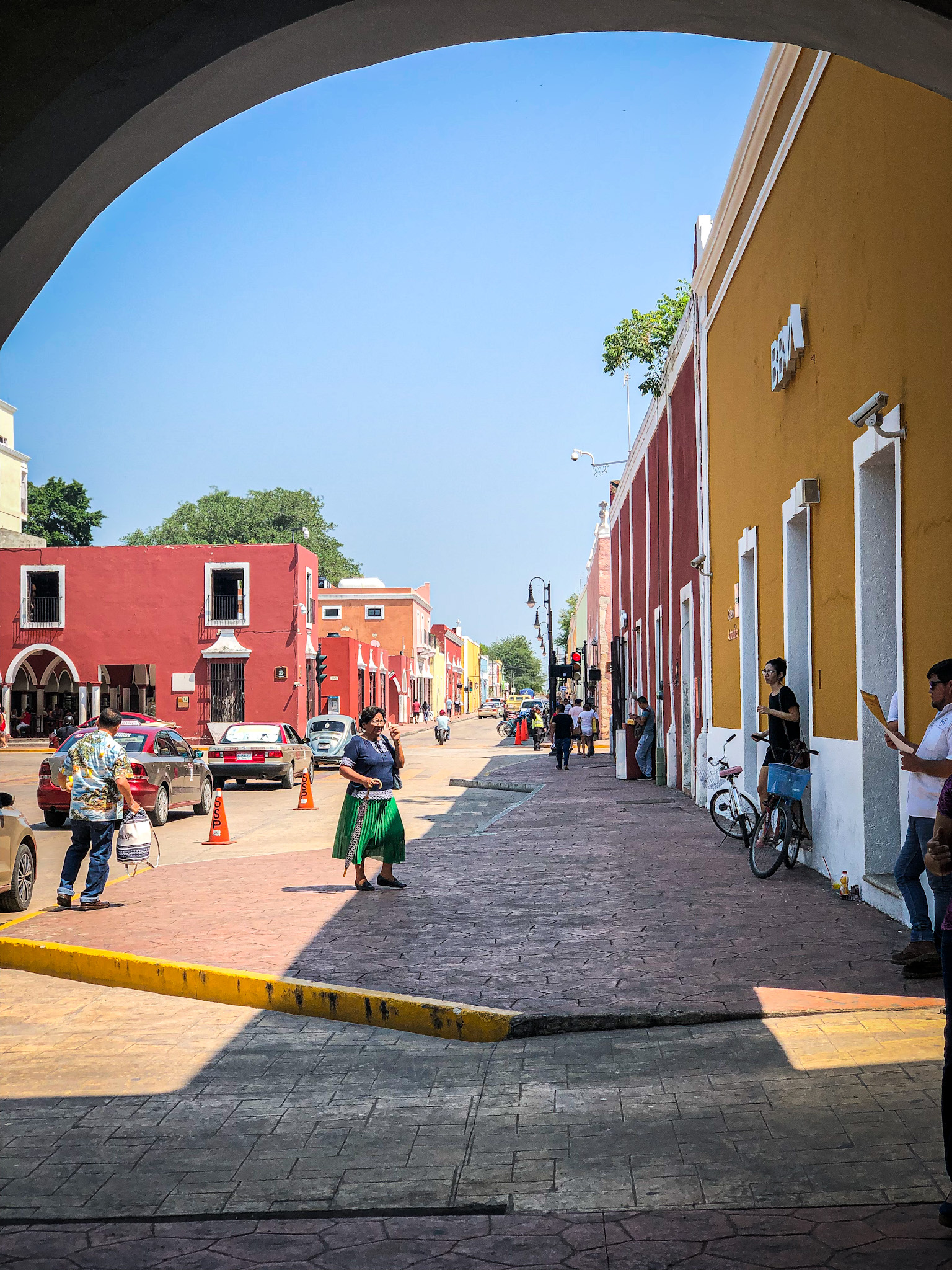 Coloured streets of Valladolid in Mexico