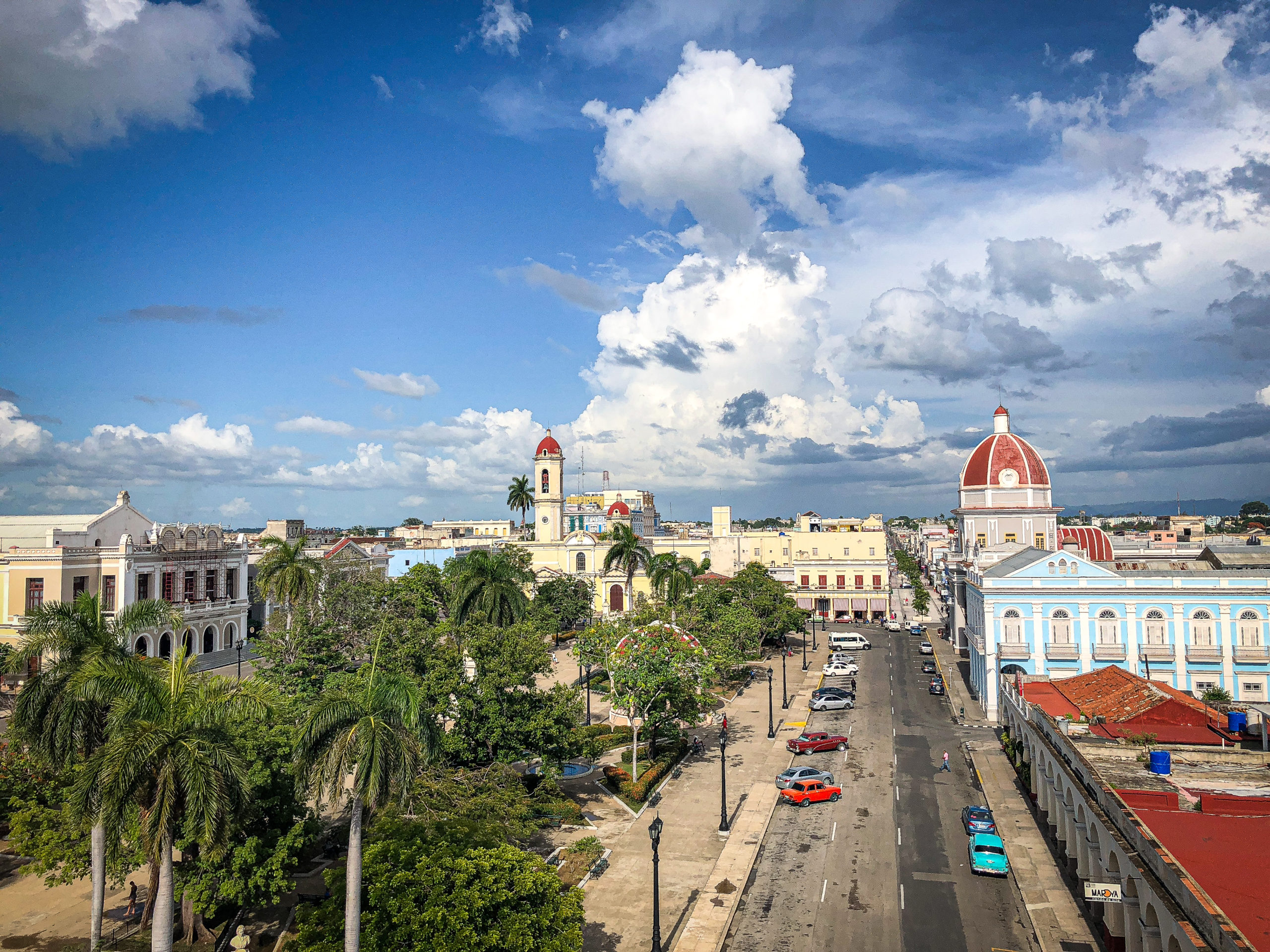 View over Parque Jose Marti in Cienfuegos in Cuba