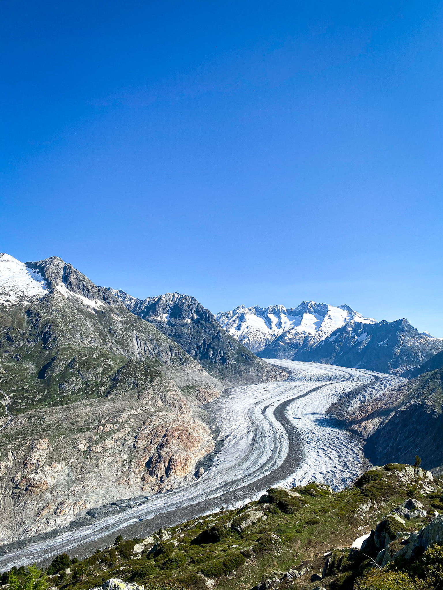 Tongue of the Glacier d'Aletsch in Switzerland