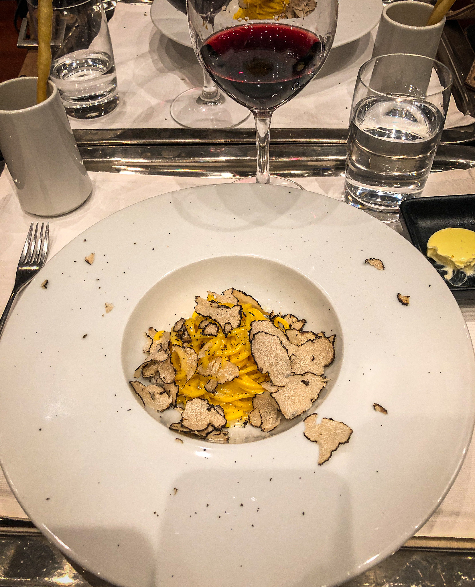 Pasta with white truffle in Milano