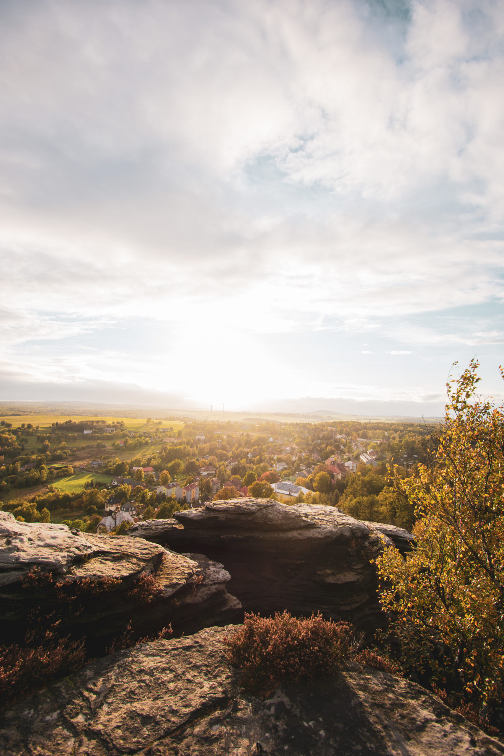 Sunset over Tiske Steny in Czech Republic