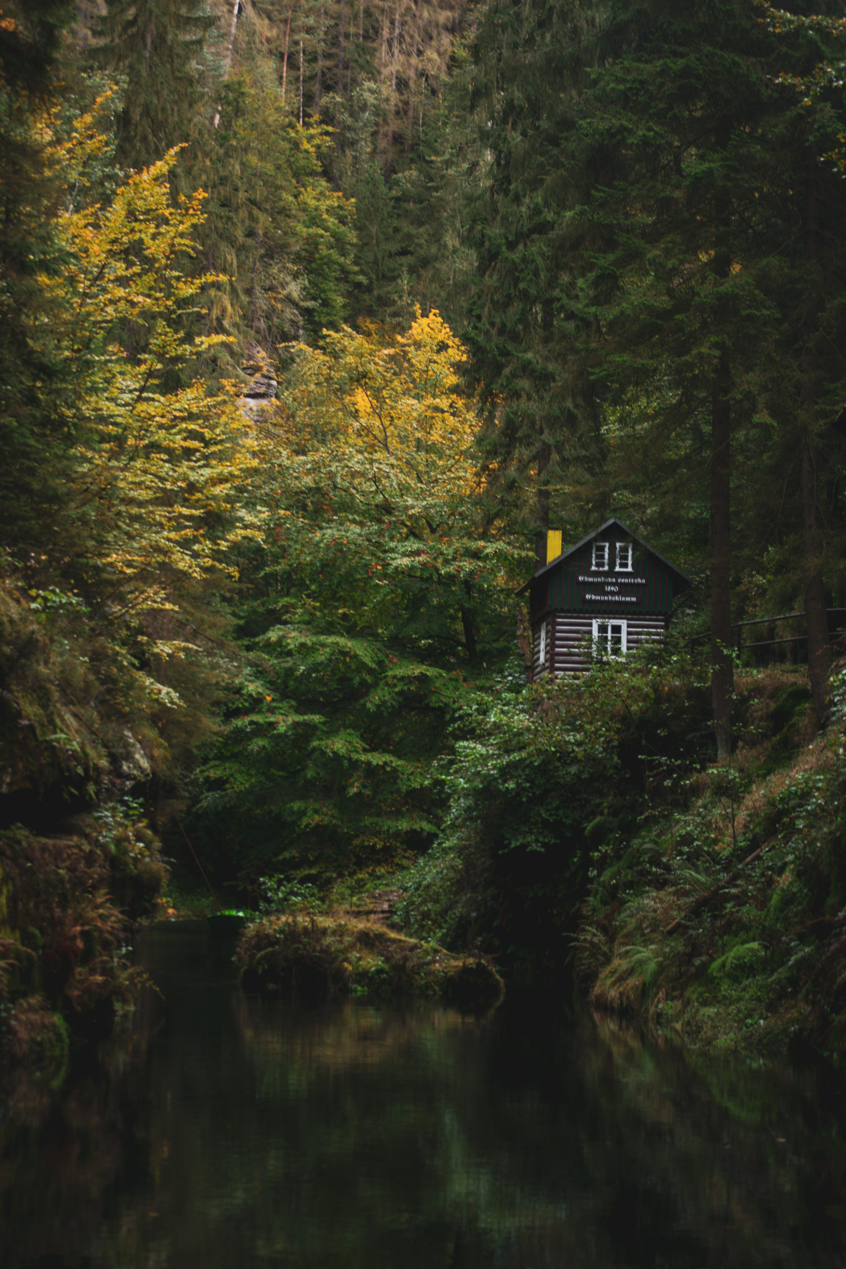 House in Edmundsklamm in Bohemian Switzerland National Park in Czech Republic