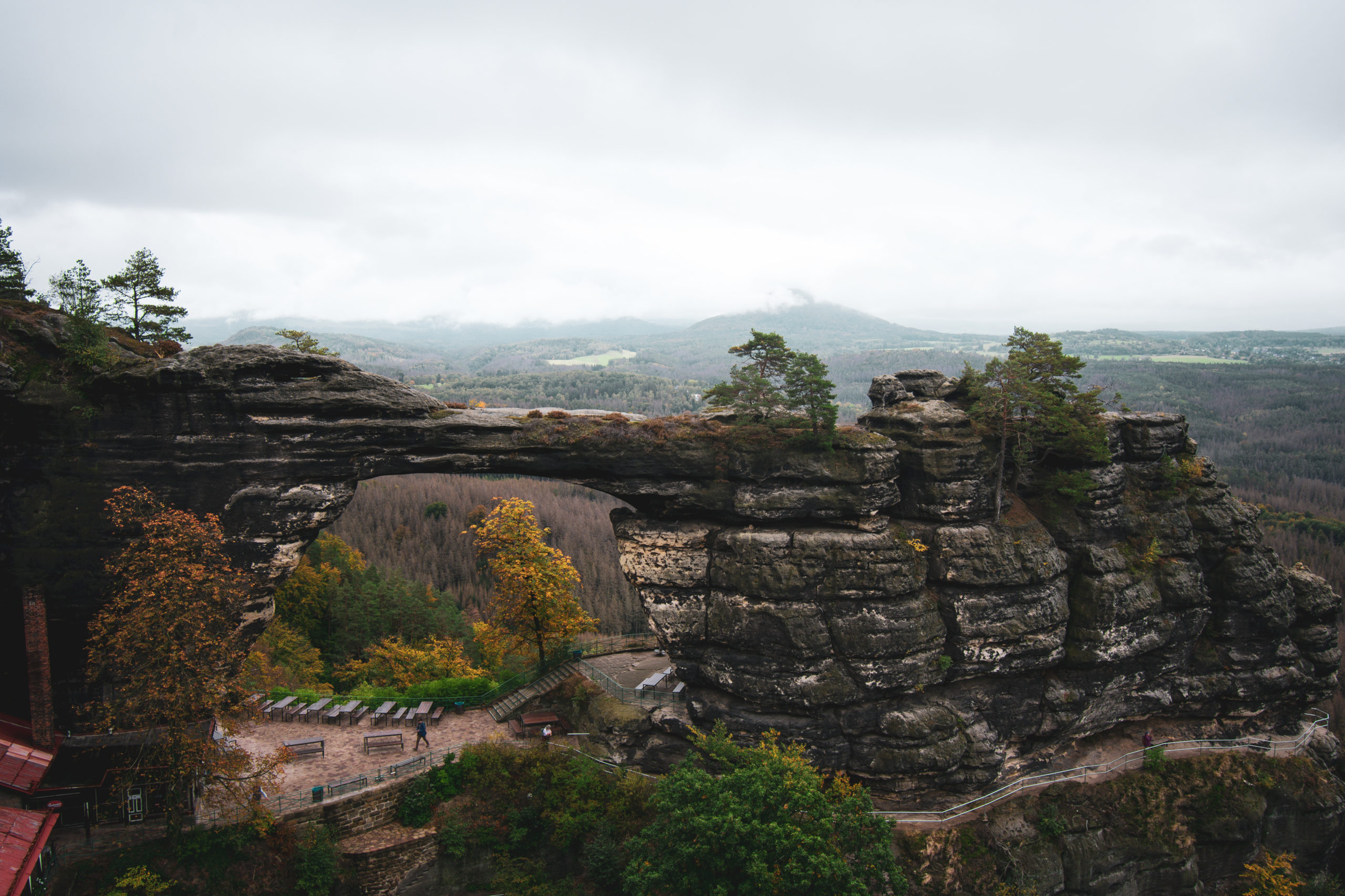 Pravcicka Brana Rock formation in Bohemian Switzerland National Park in Czech Republic