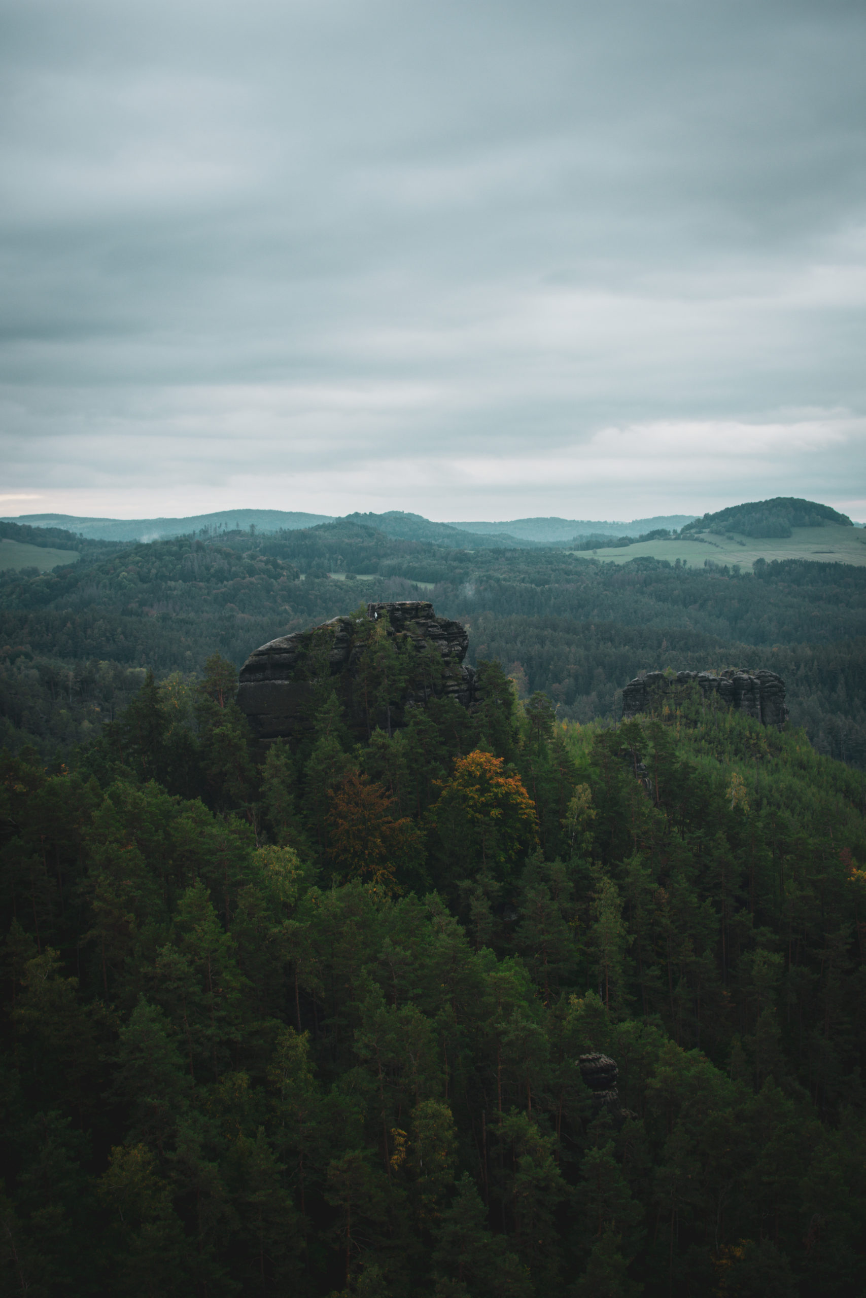 View over Mariina Skala in Bohemian Switzerland National Park in Czech Republic