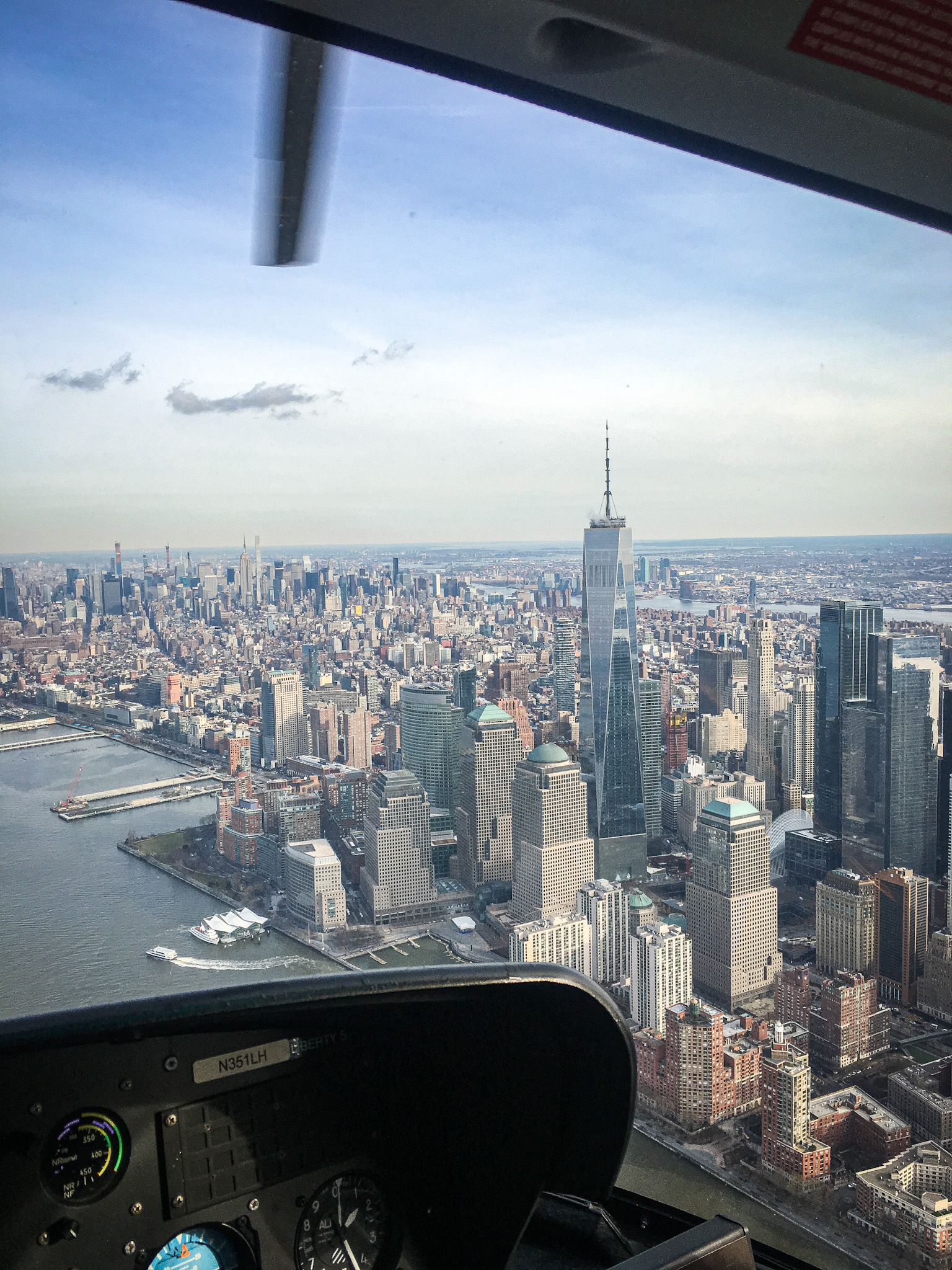 View from a helicopter over New York