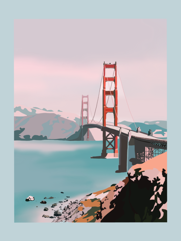 San Francisco Golden Gate Bridge Illustration